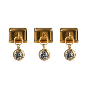 2023 grosir gaya campuran lapis emas fashion grosir baja tahan karat liontin Italia jimat hati Swakarya jimat gelang - Product Image 5