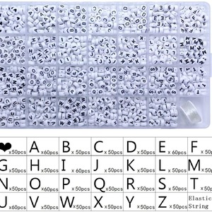 1400pcs Sorted <b>Alphabet</b> Acrylic Letter <b>Beads</b> Colorful DIY Jewelry Making Kit for Bracelets & Necklaces - Product Image 3