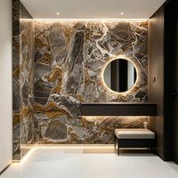 Grande dalle de marbre naturel de luxe à veinage assorti pour mur d'accentuation de chambre, plan de travail d'îlot de cuisine, villa