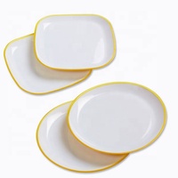 Ensemble de 2 assiettes réutilisables en plastique pour salade