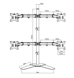Phổ biến màu đen phổ quát có thể điều chỉnh TV máy tính Màn hình hiển thị màn hình ARM núi đứng - Product Image 2