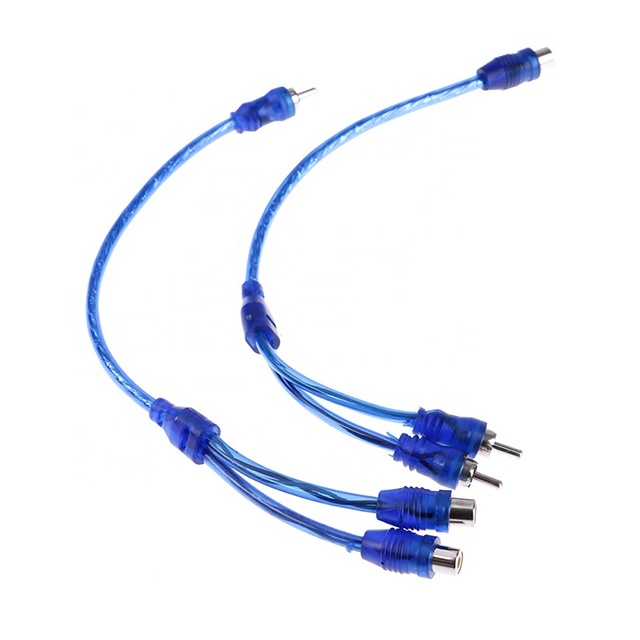 RCA 1 Male to 2 Female Audio Cable RCA Female to Male Y Splitter Cable for Car Stereo 0.3m