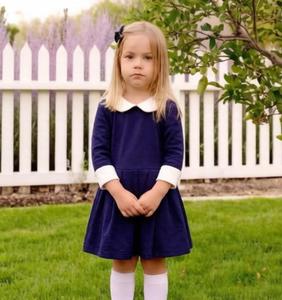 Vestito con Colletto Peter Pan <span class=keywords><strong>per</strong></span> Bambine, Abito a Tre Quarti di Manica <span class=keywords><strong>per</strong></span> Neonate, Vestito <span class=keywords><strong>per</strong></span> il Ritorno a Scuola - Product Image 4