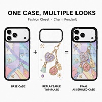 Coque de téléphone magnétique hybride transparente TPU+Acrylique pour 18 17 16 15 Pro Max, protection 360°, antichoc, compatible avec la charge sans fil