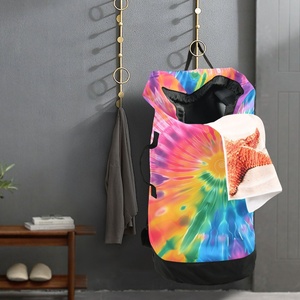 Nouveauté : Sacs à dos de rangement pliables, résistants à l'eau, grande capacité, avec imprimé tie-dye personnalisé, design tendance, pour la maison - Product Image 5