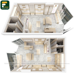 Étagère de présentation de vêtements de style urbain, comptoir de vêtements, armoire à vêtements, meuble en verre - Product Image 6