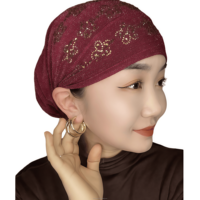 Gorro de quimioterapia de acrílico con nudo trenzado para mujeres musulmanas, gorro para cáncer, turbante, pañuelo, gorro indio, gorro tipo beanie, transpirable y ecológico