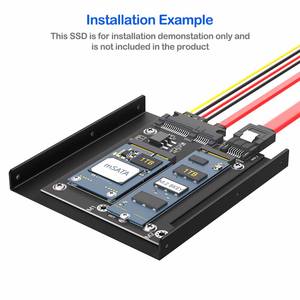 พอร์ตคู่ mSATA สำหรับอะแดปเตอร์ SATA III ที่มีตัวยึด HDD การ์ดแปลง<span class=keywords><strong>2</strong></span>พอร์ตสำหรับสาย SATA สำหรับพีซีเดสก์ท็อปการขยาย SSD - Product Image 4