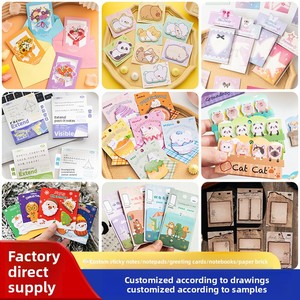 Carnet de notes adhésives personnalisées sans reliure, papier haute qualité, style carte de vœux, pages vierges, pour cartographier et personnaliser les cadeaux - Product Image 3