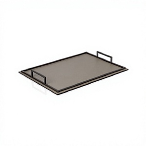 Bandeja de Madera de la Mejor Calidad para Dulces con Asas de Hierro, Diseño Moderno, Forma Rectangular, Bandeja para Servir Bocadillos al por Mayor - Product Image 1