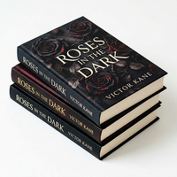 Impression de livres personnalisés à couverture rigide, estampage à chaud doré de luxe, roses, roman de fiction sombre, reliure cousue, impression avec pelliculage