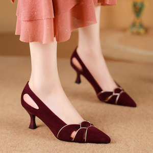Chaussures de mariée en cuir souple de qualité supérieure, mocassins à enfiler, tendance mode été-automne 2026, style Mary Jane français, talon haut décontracté - Product Image 5