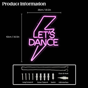 Letrero LED de Neón Personalizado con Texto 'Let's Dance', Original, al por Mayor, IP65 Impermeable, para Bar, Fiesta, Escenario, Discoteca, Taxi, Auto - Product Image 3