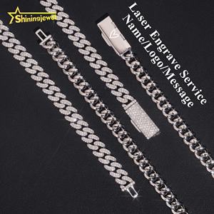 8mm New Moon Shape 2 Reihen kubanische Glieder kette Moissan ite Cuban Bracelet Halskette Hip Hop Diamond Cuban Links - Product Image 5