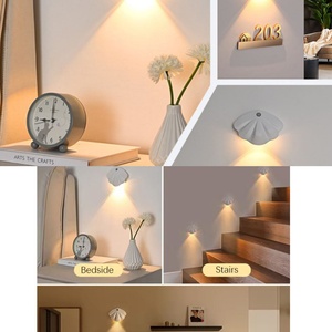 Modern Minimalist <b>Shell</b>-shaped Motion Sensor Wall <b>Light</b> Smart LED Charging Human Body Induction Lamp USB-powered Bedroom Bedside - Product Image 6