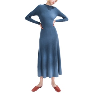 Latest Design Hot Sale <strong>Blue</strong> Sexy Ladies Knitted Long Sweater Dress - Product Image 1