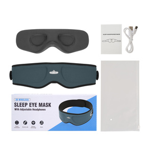 New Bluetooth Sleep Music Eye Mask Cotton Memory Foam <strong>Velcro</strong> <strong>Strap</strong> 3D Knit All Seasons Relaxation Formal Style Custom Logo - Product Image 3