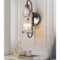 Lampe chauffe-cire murale STONEKOCC en marbre Calacatta Viola naturel fait main, écologique, de luxe, pour aromathérapie