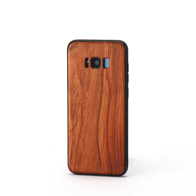 Caixa do telefone móvel de Alta qualidade de bambu e madeira escudo do telefone móvel com capa protetora TPU Para Samsung S8
