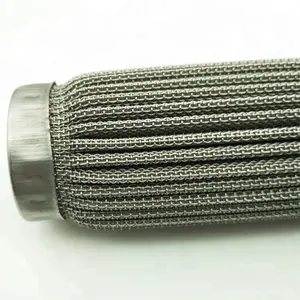 Elemento de cartucho de filtro de acero inoxidable 316 Elemento de filtro de malla de acero inoxidable sinterizado de 10 micras