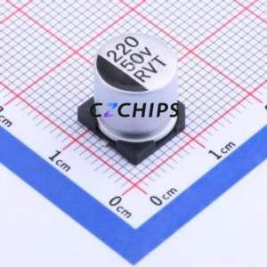 Condensador Electrolítico de Aluminio SMD RVT1H221M1010 220UF 50V, D10xL10.2mm 20% 230mA-120Hz - Product Image 1