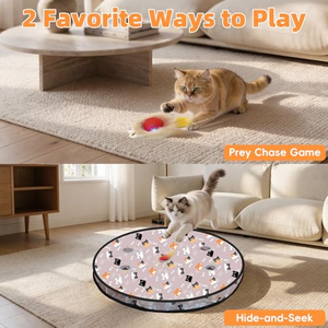 Jouets interactifs pour chats : Balle roulante rapide dans un tapis de jeu, balle automatique pour chat dans une pochette - Product Image 4