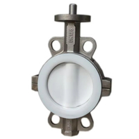 Vanne papillon manuelle à levier en acier inoxydable PN16 DN50-DN600 avec siège en PTFE