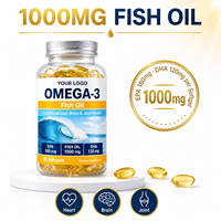Gélules d'huile de poisson Oméga 3 1000mg EPA DHA Santé cardiaque, cérébrale et articulaire Complément alimentaire OEM ODM