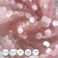 Tissu uni en maille respirante avec broderie de sequins pour la cérémonie de maturité des filles, les mariages, les textiles de maison et les chaussures