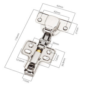 Charnière de porte d'armoire à fermeture automatique hydraulique à recouvrement total, également connue sous le nom de charnières de meubles de type « avion » ou « tube » - Product Image 1
