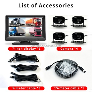 Sistema de Asistencia de Marcha Atrás para Automóvil de 7 Pulgadas, Kit de Monitor DVR de 4 Canales, Sistema de Estacionamiento para Camiones, Autobuses y Vehículos, Cámara de Seguridad con Vista Trasera y Lateral - Product Image 5