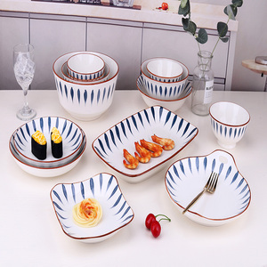 Nhà Máy Bán Buôn Tùy Chỉnh Bắc Âu Đơn Giản Màu Đen Rim Handmade Kết Hợp Độc Đáo Trắng Gốm Sứ Bộ Đồ Ăn Máy Rửa Chén - Product Image 2