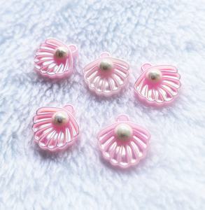 Pendientes de <span class=keywords><strong>Perlas</strong></span> de Resina Rosa de 15 mm con Perla Blanca para Pegar como Decoración, Gran Venta - Product Image 5