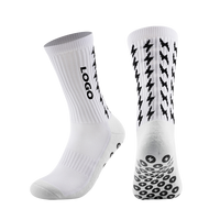 Chaussettes de football antidérapantes respirantes avec grip sous le pied, chaussettes de sport antidérapantes unisexes, chaussettes de football à logo personnalisé