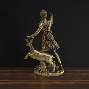 Statue personnalisée de la déesse grecque <span class=keywords><strong>Artemis</strong></span> Diana en résine finition bronze, déesse de la chasse avec figurine de cerf pour la décoration de la maison ou du bureau - Product Image 5