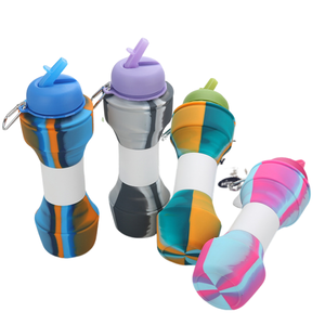 Bouteille d'eau pliable en silicone pour le <span class=keywords><strong>sport</strong></span>, le football, avec logo personnalisé, pour enfants, voyage, écologique, passe au lave-vaisselle et au micro-ondes - Product Image 1