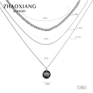 ฮิปฮอปสร้อยคอแฟชั่นสำหรับผู้ชายผู้หญิงสแตนเลสแฟชั่นการออกแบบมงกุฎเครื่องประดับคุณภาพสูง - Product Image 2