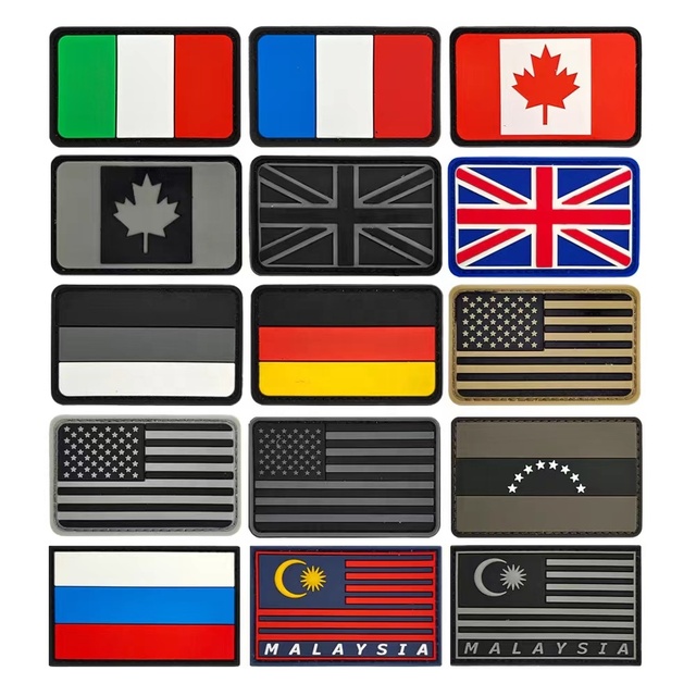 High Quality Pakistan Flag Pvc Custom Patches Hook and Loop