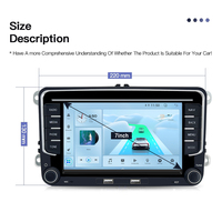 Lecteur DVD de voiture LELV 7 pouces pour VW pour Volkswagen, navigation GPS automobile, lecteur vidéo stéréo, double USB, Carplay, Android 14, navigation GPS