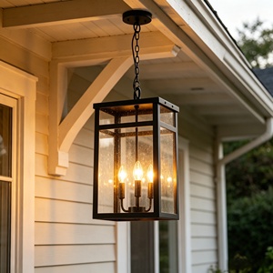Lámpara de Techo LED de Estilo Retro Americano para Exteriores, Impermeable IP65, de Aluminio, con Sensor de Luz, para Sala de Estar, Comedor, Villa - Product Image 1