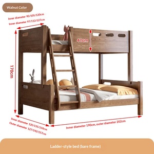 Cama <span class=keywords><strong>Litera</strong></span> Doble de Dos Niveles, Minimalista y Moderna, de Madera Maciza, para Apartamentos Pequeños y Niños, Hecha en China - Product Image 6