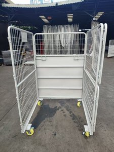 <span class=keywords><strong>Chariot</strong></span> <span class=keywords><strong>de</strong></span> manutention pliable à base solide en treillis métallique pour tri <span class=keywords><strong>de</strong></span> colis express et transport logistique, direct usine - Product Image 3