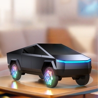 Speaker Audio Nirkabel Model Mobil Mini Gaya Cyber Truck MQ RGB dengan Lampu LED, Speaker Portabel untuk Meja, Hadiah