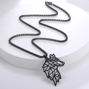 Collar con Colgante <span class=keywords><strong>de</strong></span> Cabeza <span class=keywords><strong>de</strong></span> Lobo para Hombre Myshape, Amuleto <span class=keywords><strong>de</strong></span> Acero Inoxidable Dorado, Collares <span class=keywords><strong>de</strong></span> Cadena con Estilo Punk, Regalo para Amigo - Product Image 2