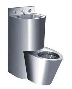 Vente en gros, toilettes de haute qualité en acier inoxydable avec lavabo