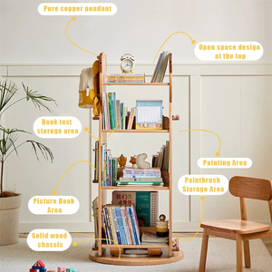 Meubles en bois massif pour tout-petits, étagère à 4 niveaux <span class=keywords><strong>et</strong></span> armoire de <span class=keywords><strong>rangement</strong></span> de jouets avec tableau noir latéral pour salle de jeux <span class=keywords><strong>et</strong></span> chambre à coucher - Product Image 3