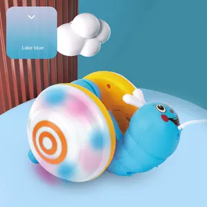 Baby impara Crawl rettile Drag Pull String Snail Car Toy Music Light The Snail Toddler Walk Toy