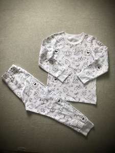 2026 Neue Individuelle Baumwoll-Marker DIY Kinder-Pyjamas zum Ausmalen Graffiti-Schlafanzug Weiße Pyjamas zum Ausmalen für Kinder - Product Image 5