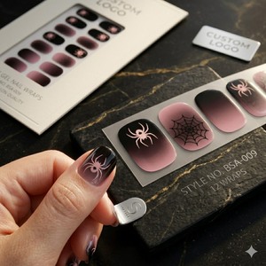 Envolturas de <span class=keywords><strong>Uñas</strong></span> de Gel 3D Estilo Coreano, Sin UV, Certificación CE, Precuradas, Semisólidas, Sin Lámpara, Resistentes a Desprendimientos, Brillantes - Product Image 2