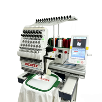 Nouvelle machine à broder informatisée à tête unique 15 aiguilles, multifonction, pour broderie plate sur vêtements, sacs, logos et écussons